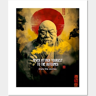 Puff Sumo: Never Attach Yourself to the Outcomes on a Dark Background Posters and Art